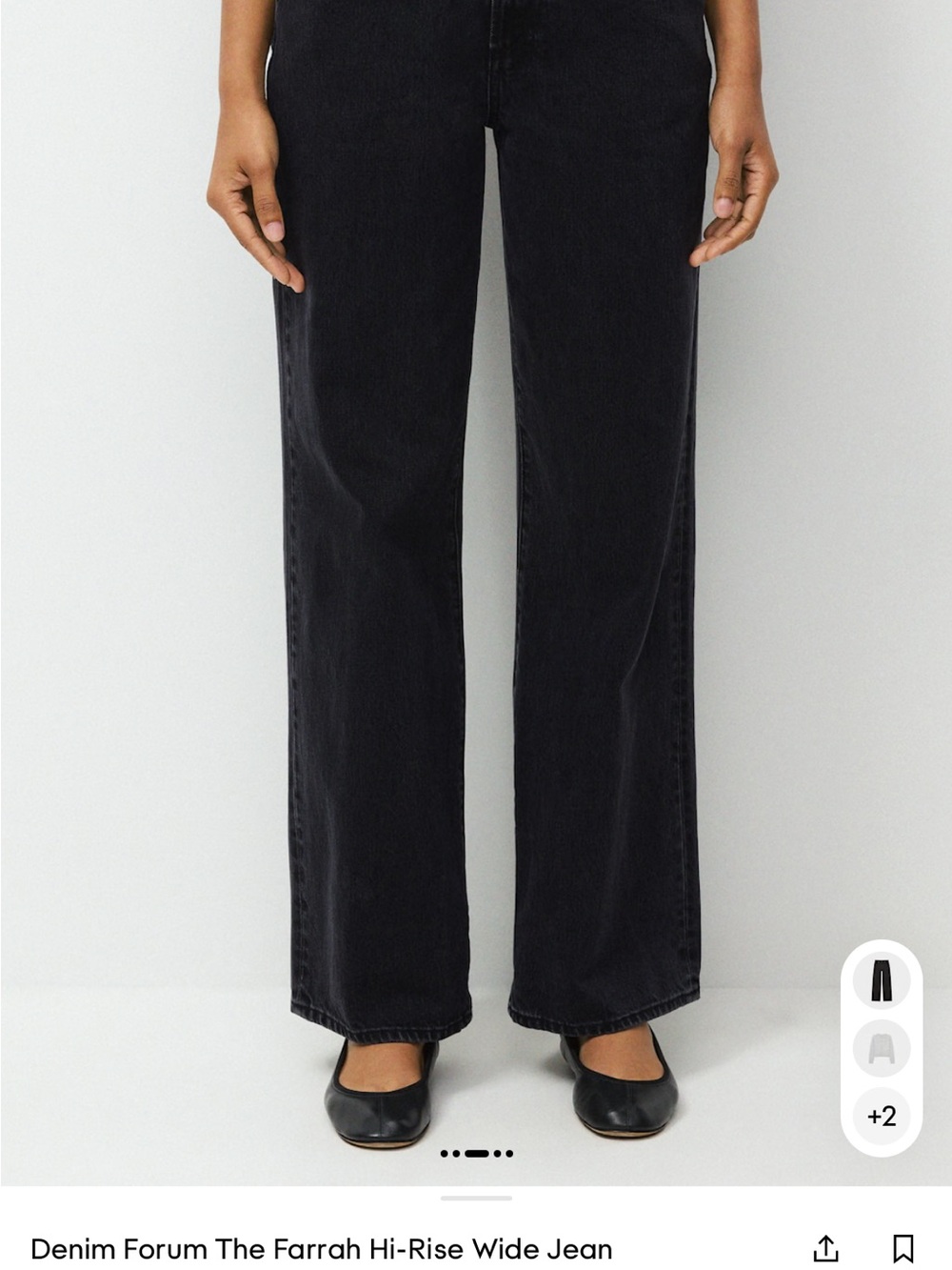 Denim Forum Farrah Hi-Rise Wide Leg Jeans - Black
